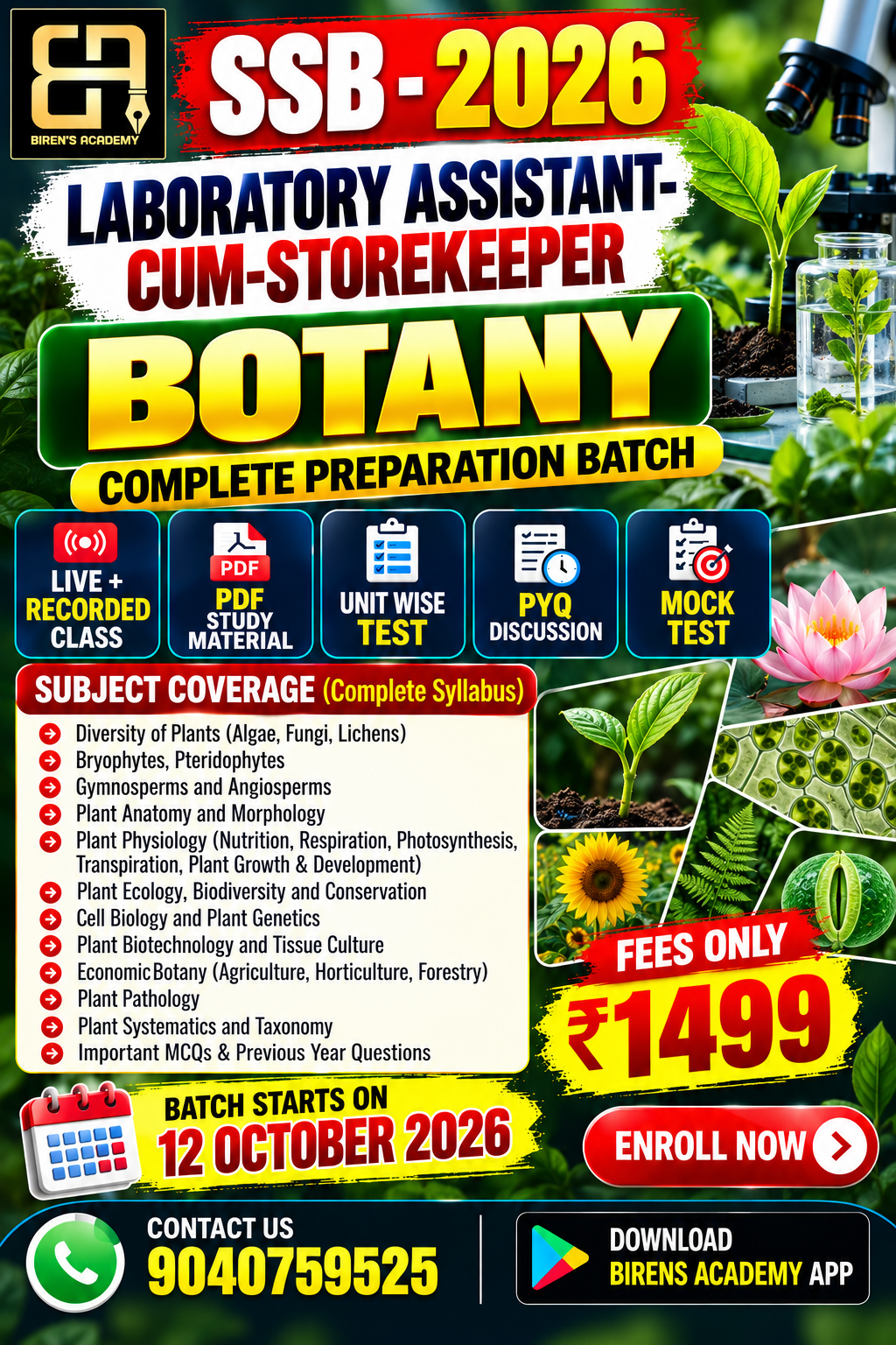 LABORATORY ASSISTANT-CUM-STOREKEEPER-BOTANY