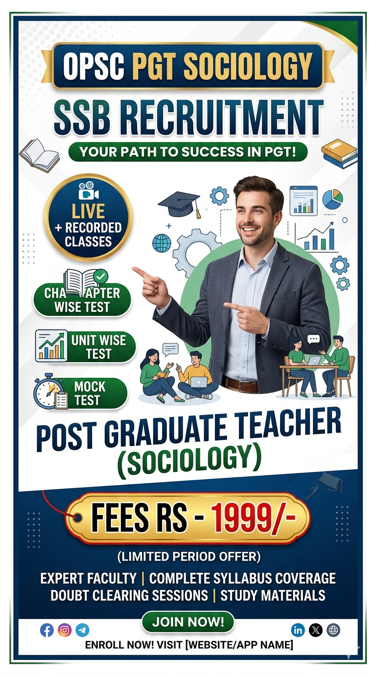 SSB/OPSC PGT SOCIOLOGY